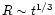 $R\sim t^{1/3}$