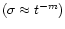 $(\sigma \approx t^{-m})$