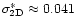 $\sigma^{\ast}_{2{\rm D}} \approx 0.041$