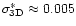 $\sigma^{\ast}_{3{\rm D}} \approx 0.005$