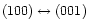 $(100)\leftrightarrow(001)$