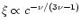 $\xi\propto c^{-\nu/(3\nu-1)}$