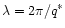 $\lambda = 2\pi/q^*$